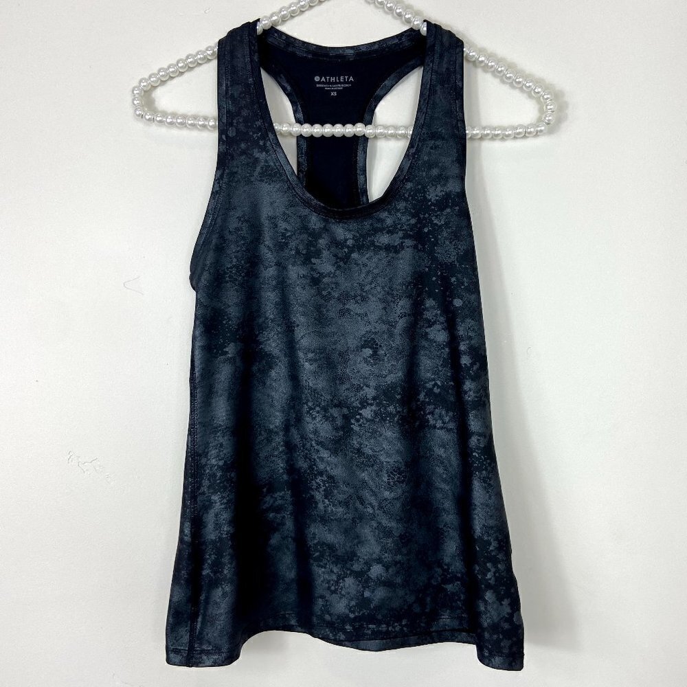 Athleta Black Silver Racerback Tank Size XS